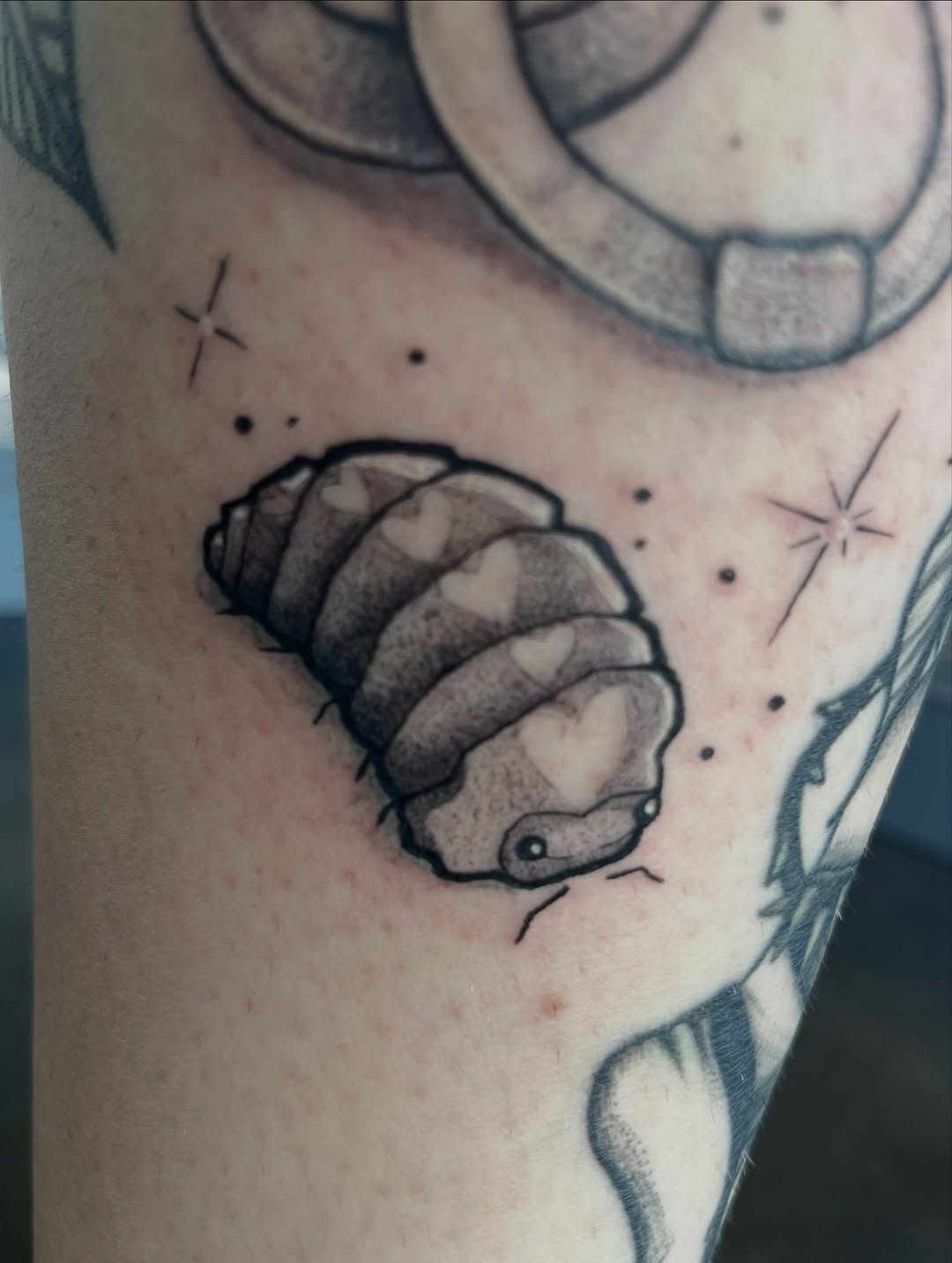 Tattoo by @freya_fataletattoo — illustrative, black_and_grey