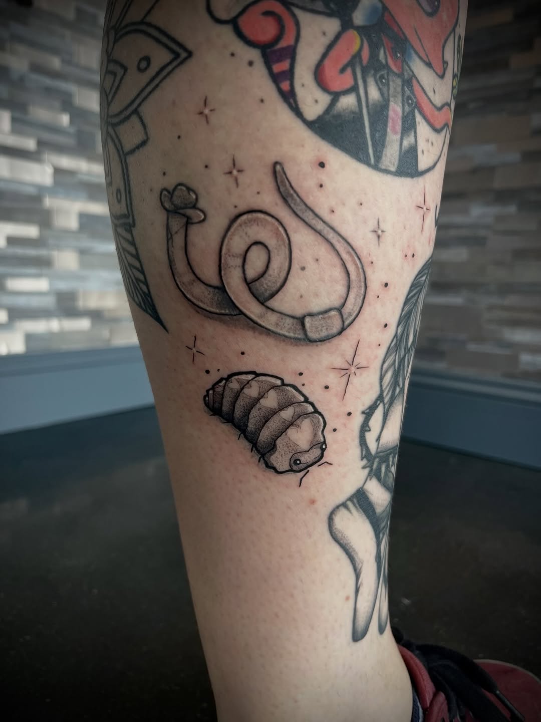 Tattoo by @freya_fataletattoo — illustrative, black_and_grey