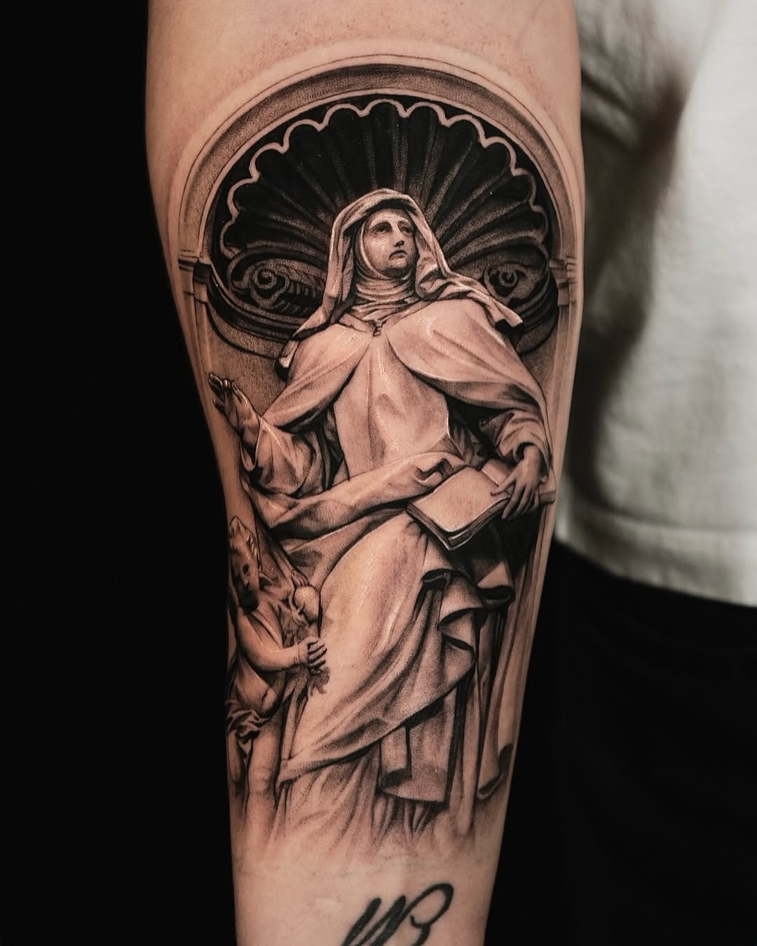 Tattoo by @kidneedle_tattoo β realism, black_and_grey
