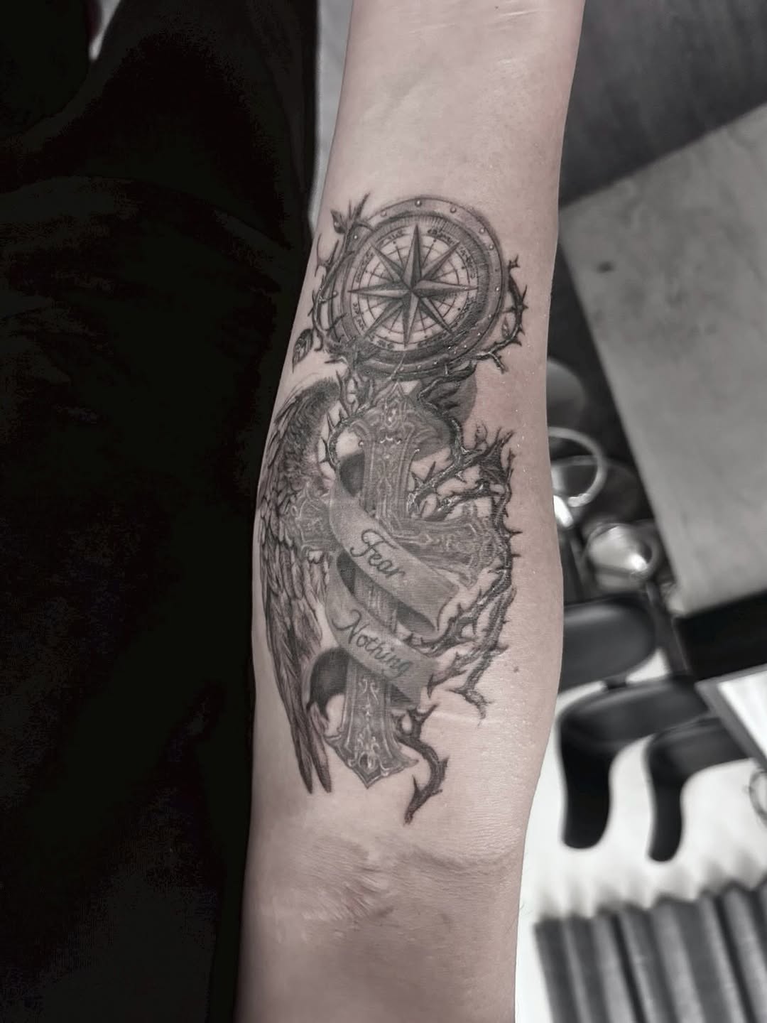 Tattoo by @ict_tattoo — black_and_grey