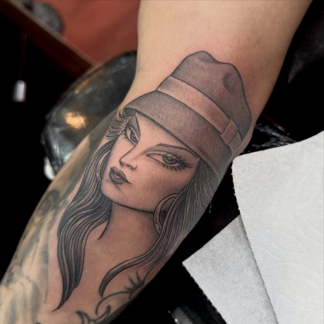 Tattoo by @ernie_portcity — chicano, black_and_grey