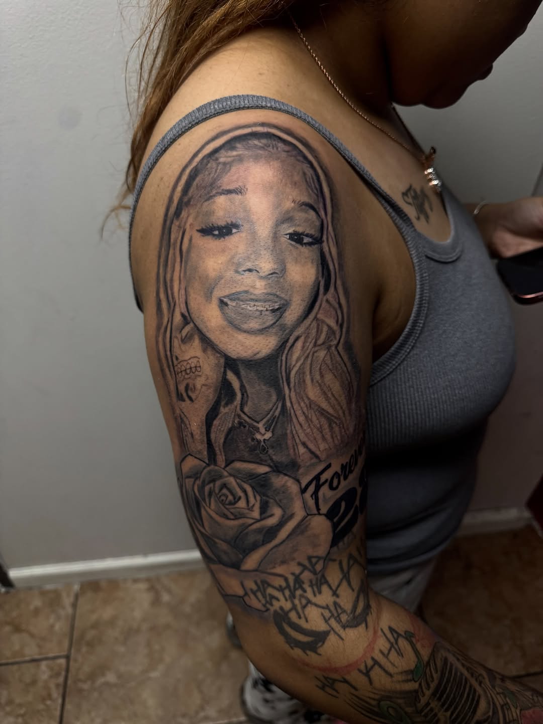 Tattoo by @fadeicewood β realism, black_and_grey