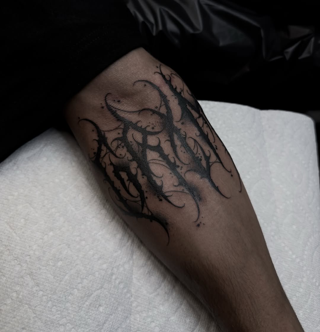 Tattoo by @_gvthicink — blackwork