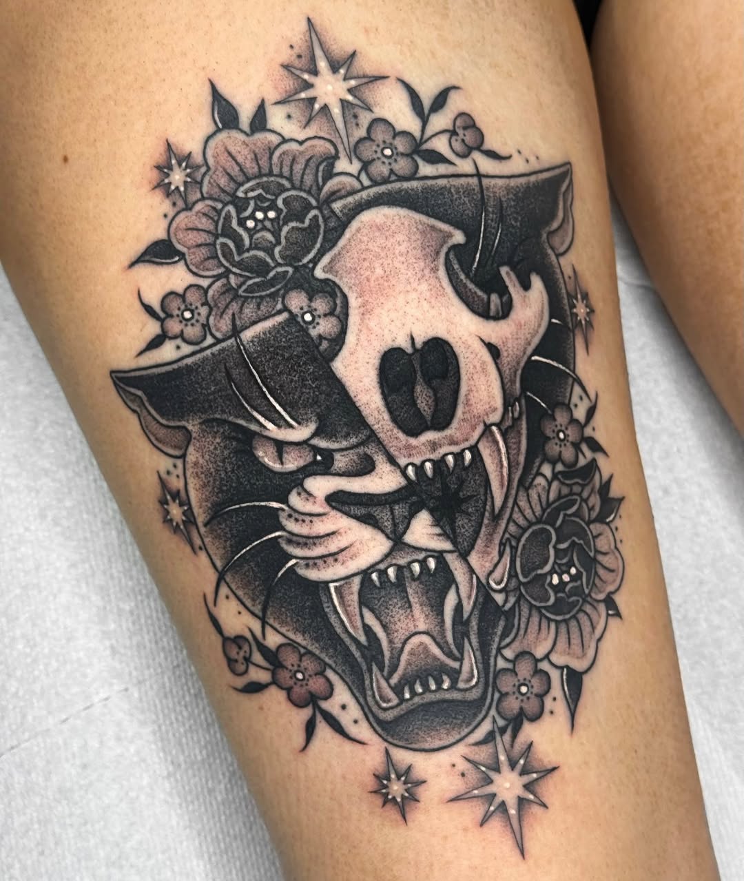 Tattoo by @kaylacancion — neo_traditional, black_and_grey