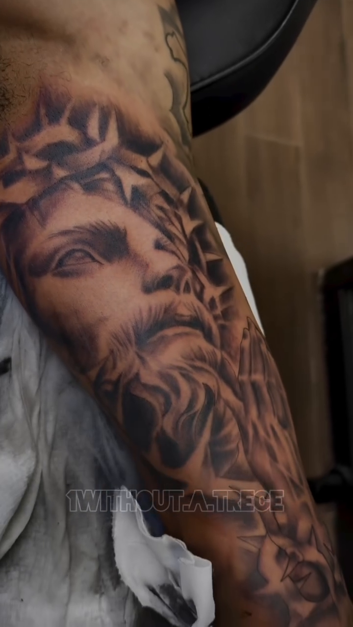 Tattoo by @1without.a.trece — black_and_grey, realism