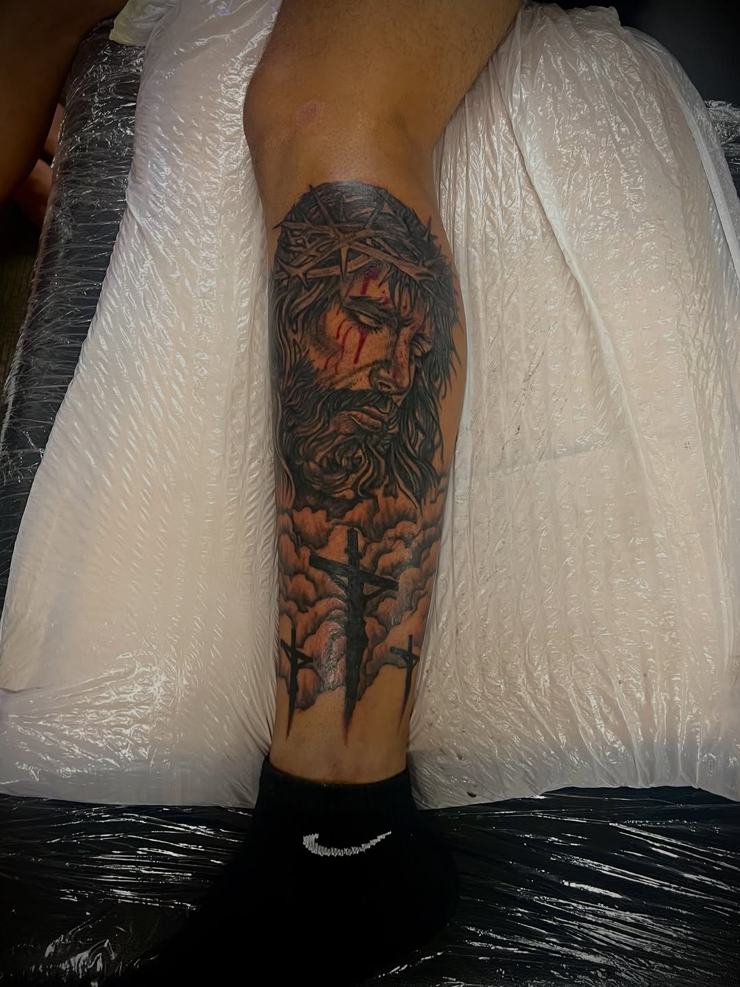 Tattoo by @prettyboyblueink — realism, dark_realism