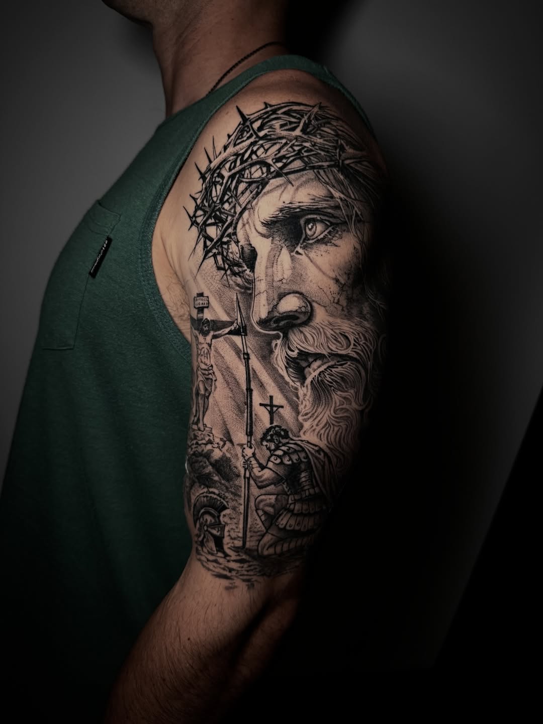 Tattoo by @davidmushaneytattoos — realism, black_and_grey