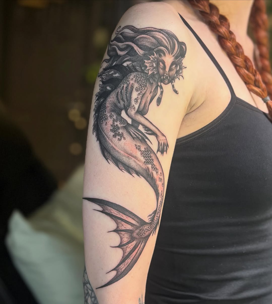 Tattoo by @_olive_tattoos_ — dark_realism, illustrative
