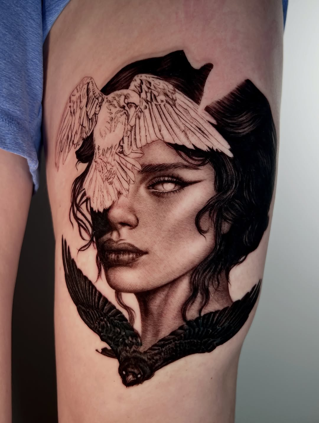 Tattoo by @zombiecattats โ realism, black_and_grey