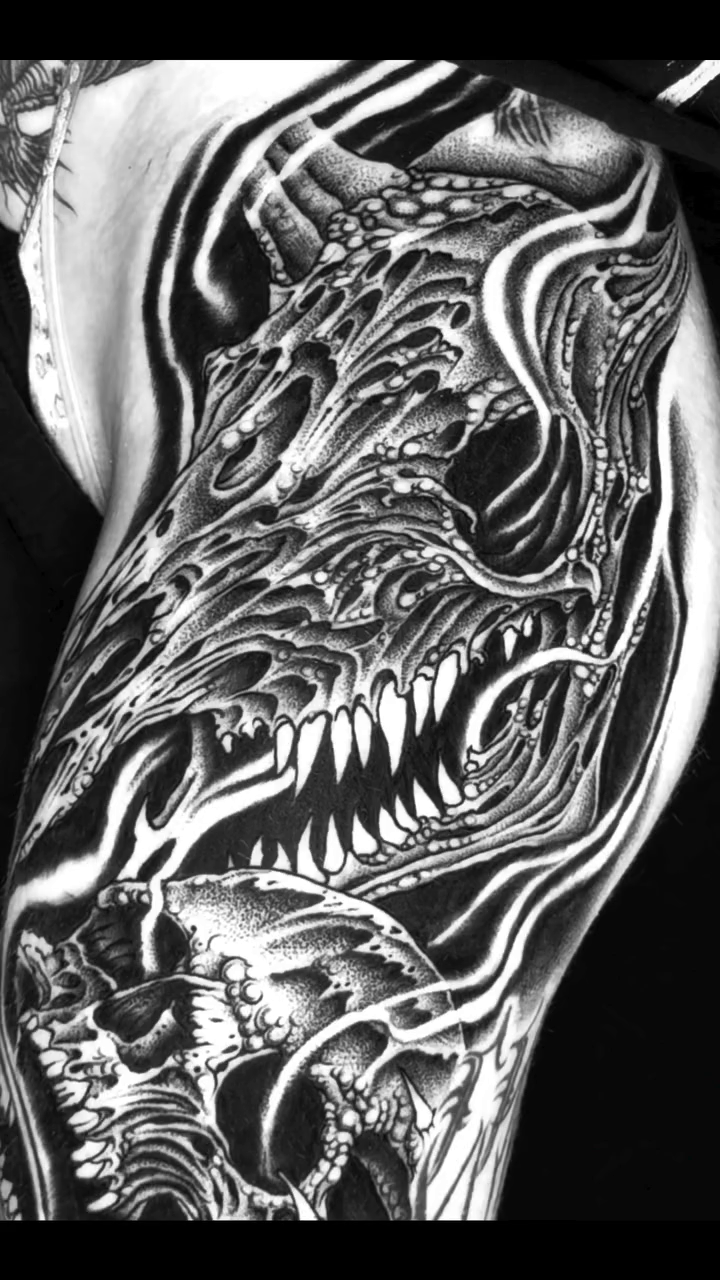 Tattoo by @oasis.one — blackwork, dotwork