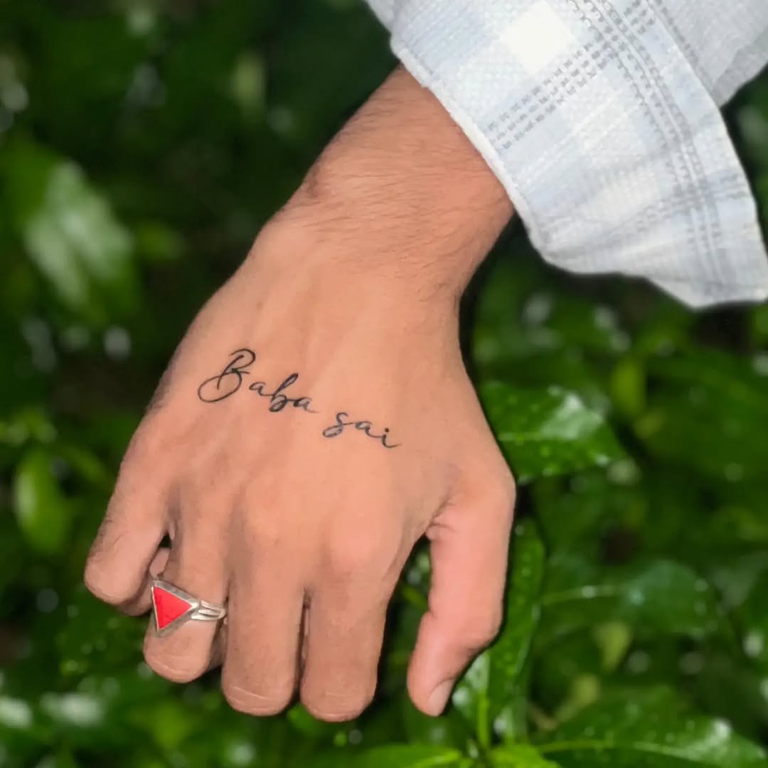 Tattoo by @vrtattoo_pandhurna โ lettering_script, fine_line
