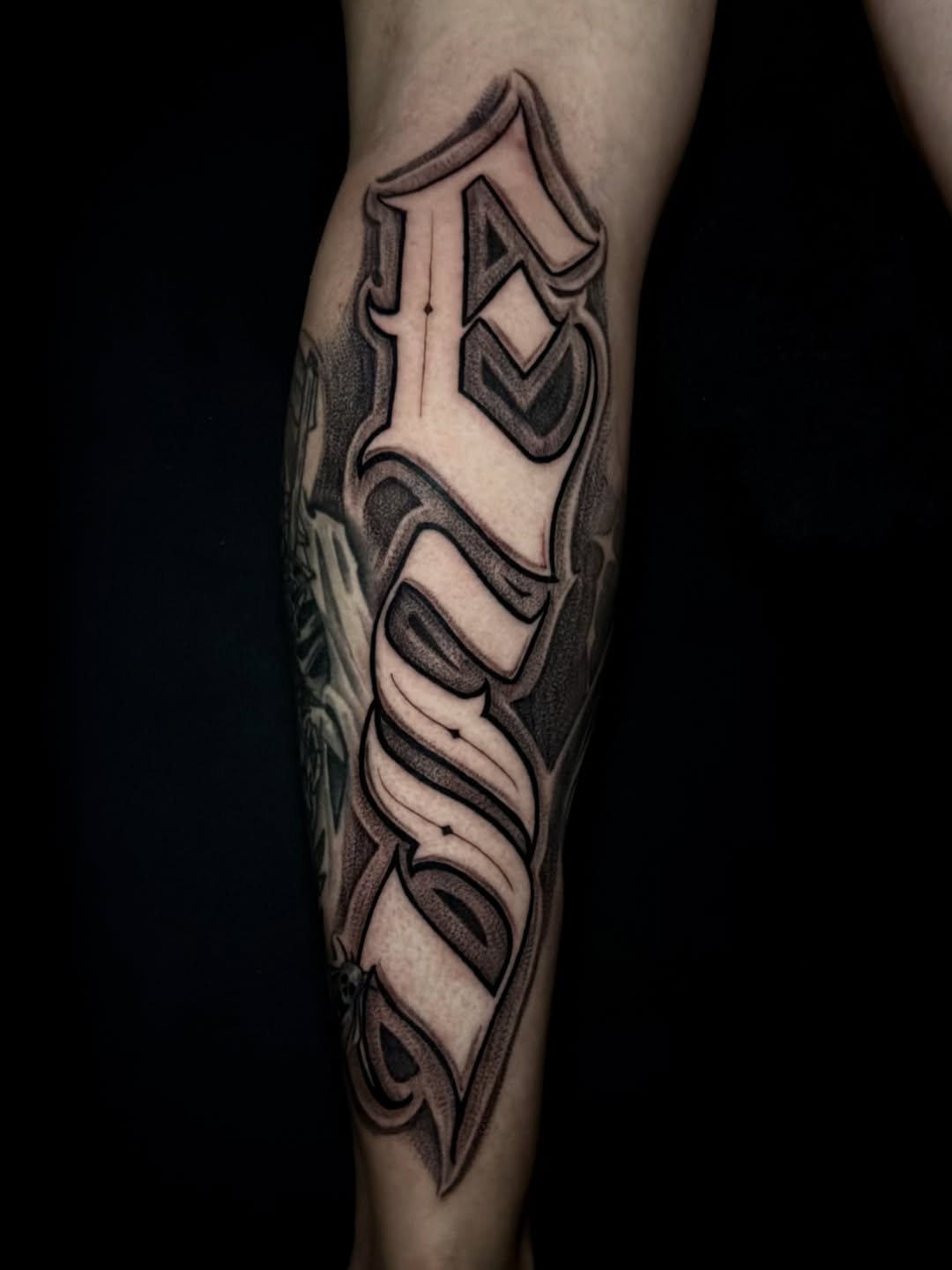 Tattoo by @tainotattoos โ lettering_script, chicano