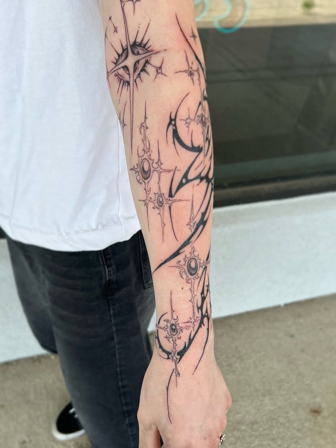 Tattoo by @calliecattats โ illustrative, geometric