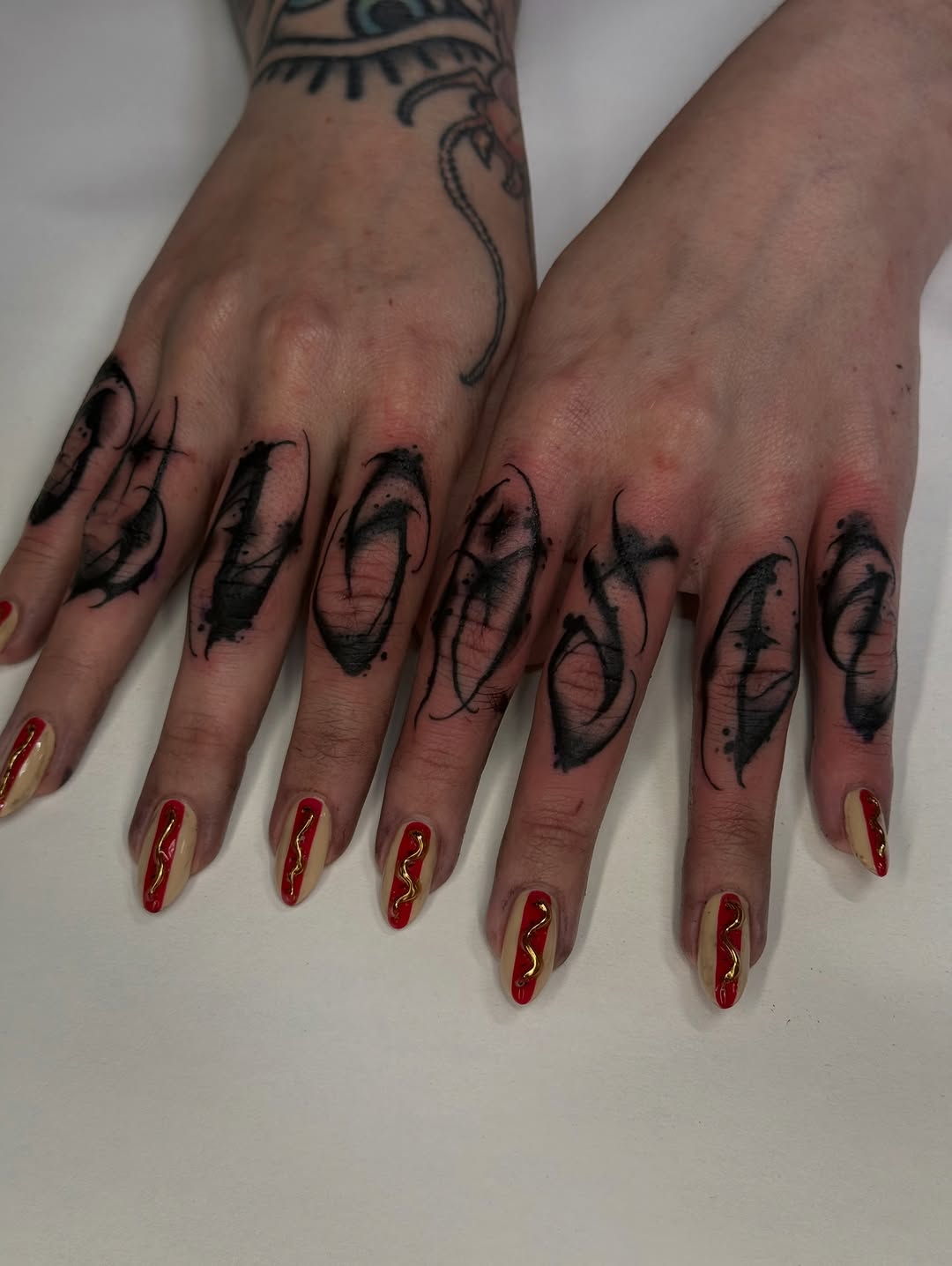 Tattoo by @scabberwocky — lettering_script, blackwork