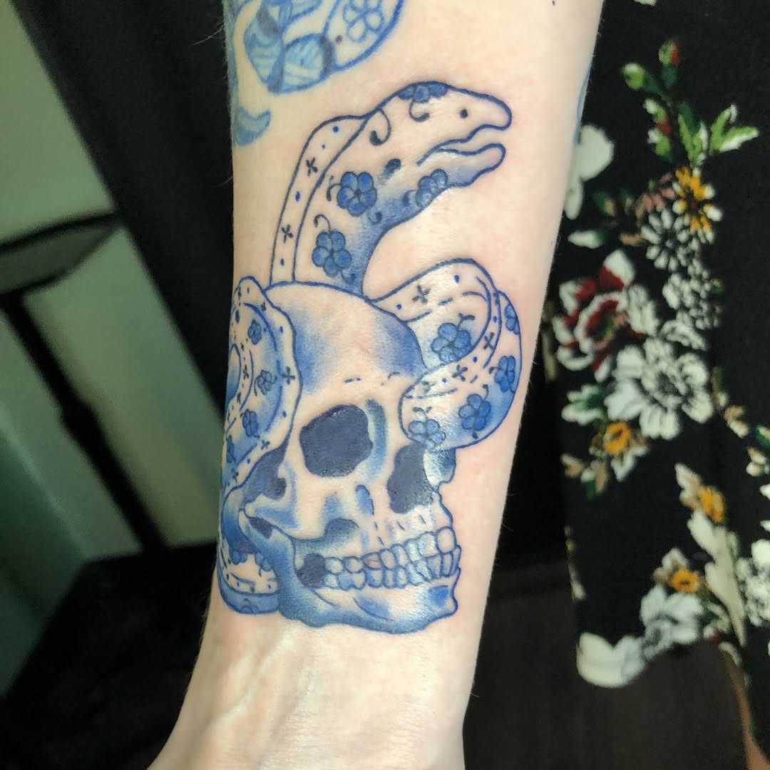 Tattoo by @basil_teeth — black_and_grey