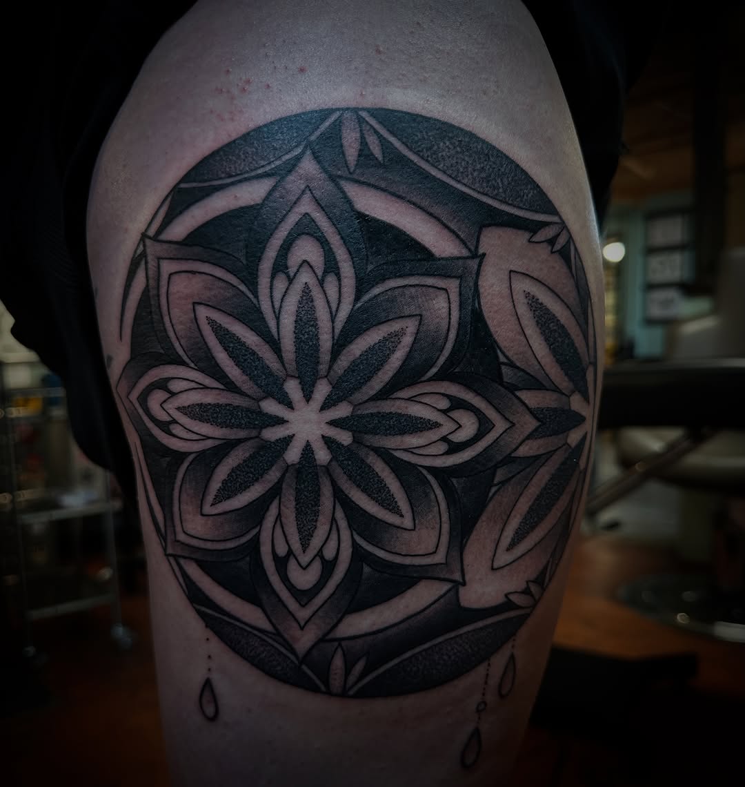Tattoo by @wes_does_stuff — geometric, dotwork