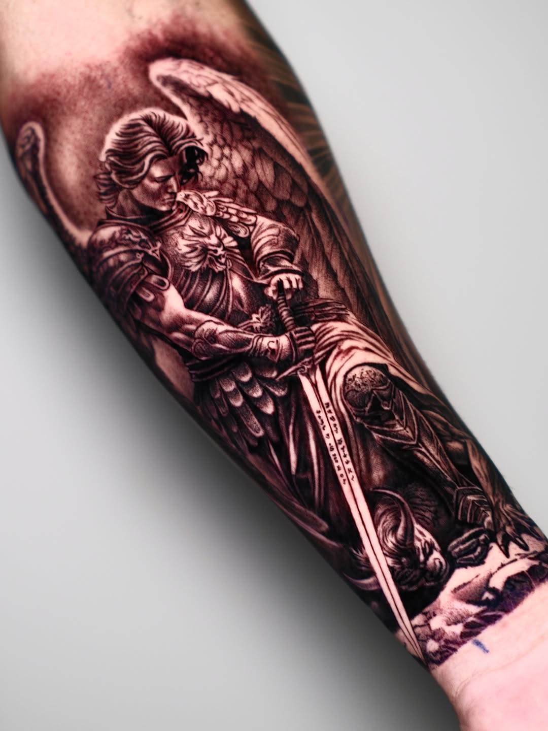 Tattoo by @blessed_ink23 β realism, black_and_grey