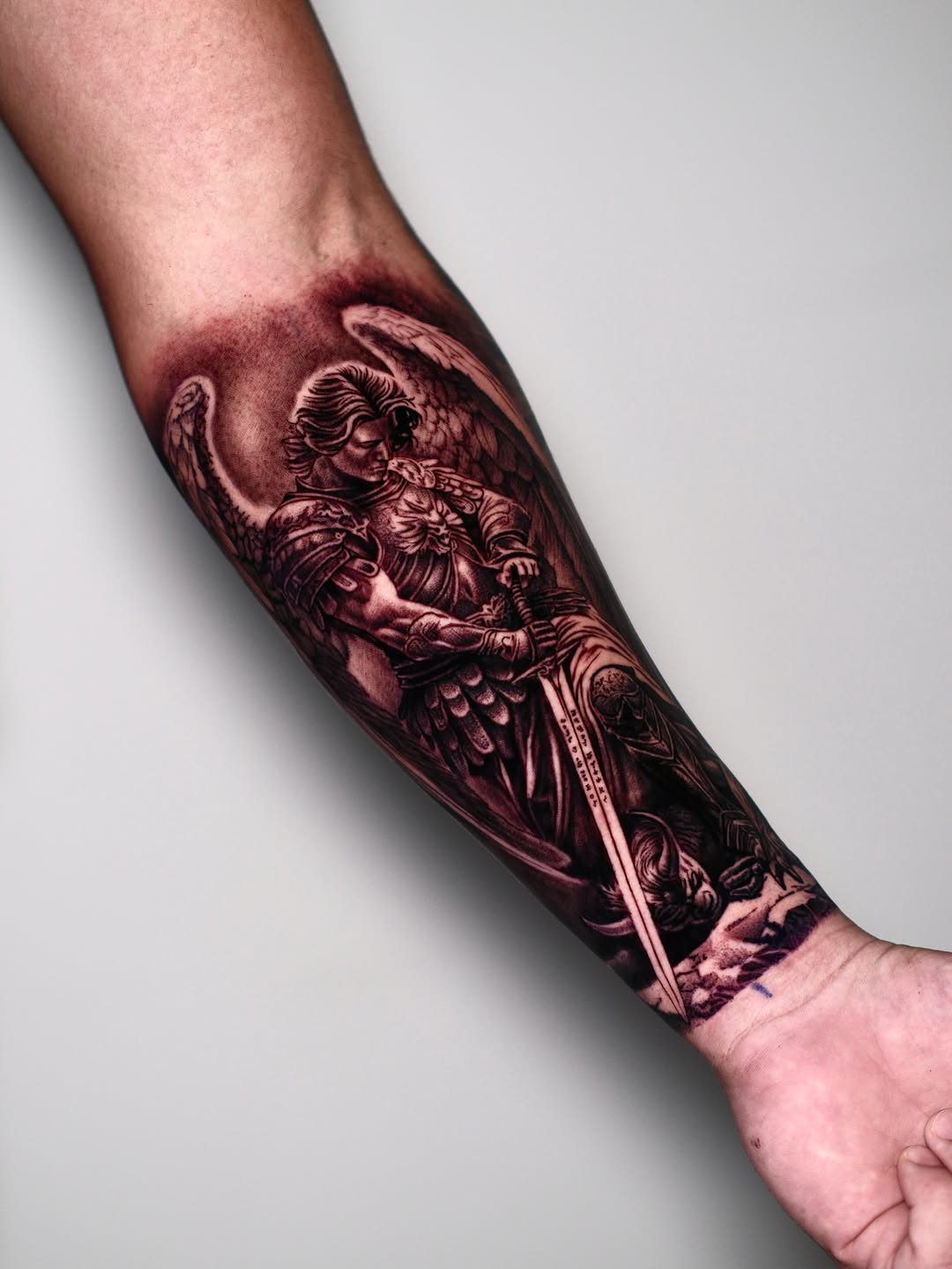 Tattoo by @blessed_ink23 β realism, black_and_grey