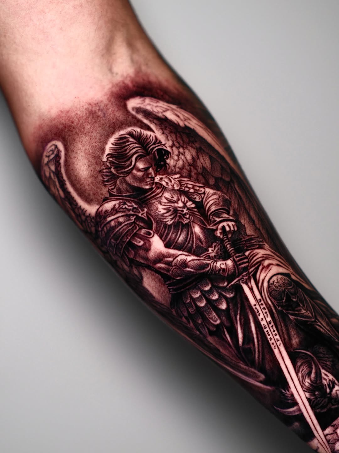Tattoo by @blessed_ink23 β realism, black_and_grey