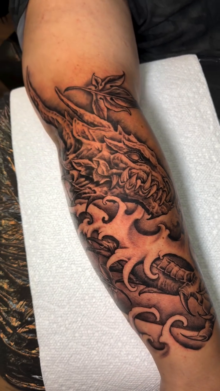 Tattoo by @inkedby_adam — japanese_irezumi, black_and_grey