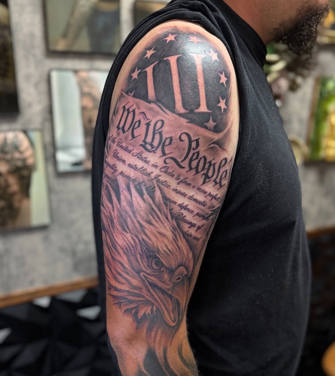 Tattoo by @rikkybobbytattoo โ realism, black_and_grey
