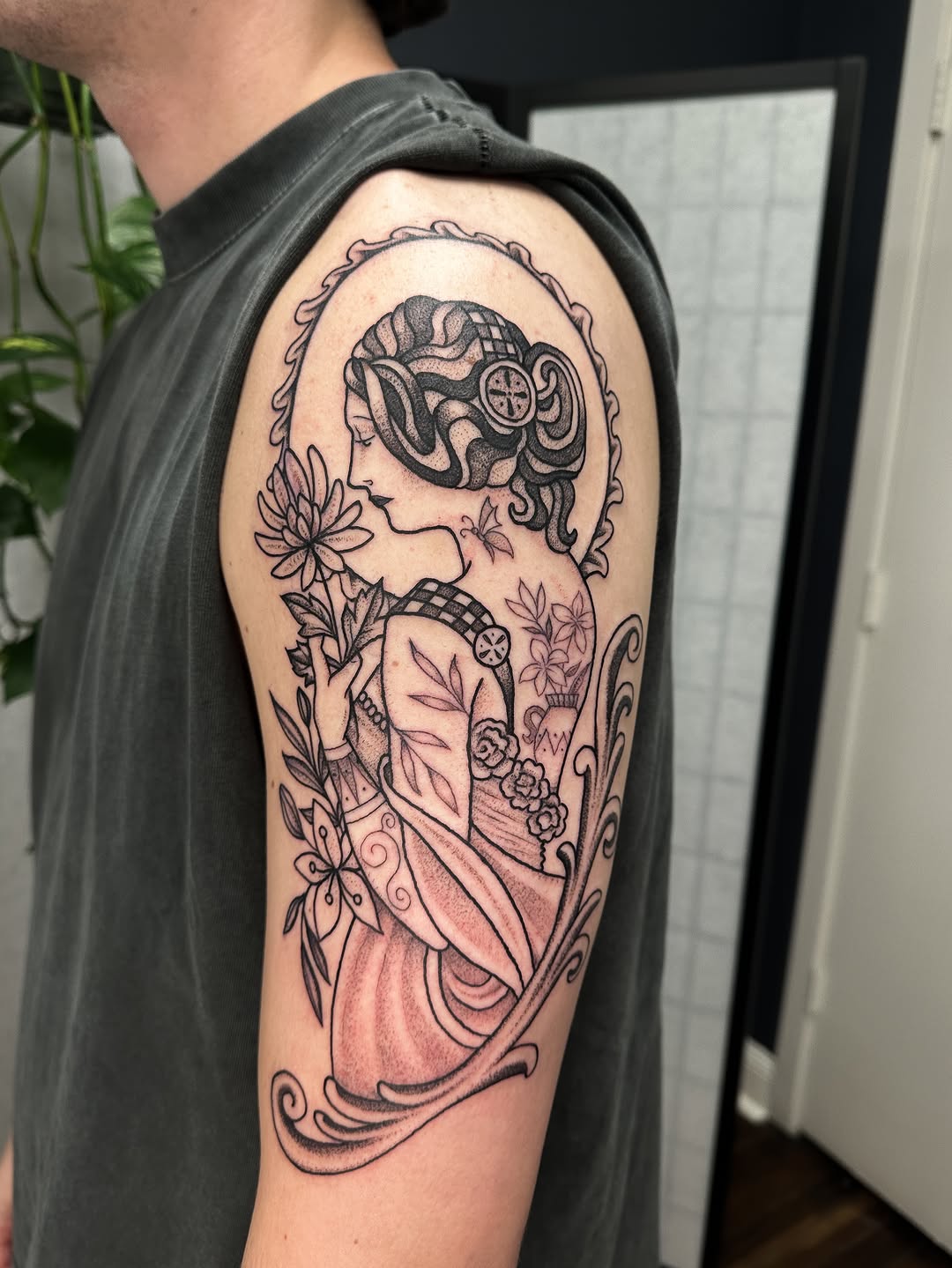 Tattoo by @hannaheddytattoo โ black_and_grey, ornamental