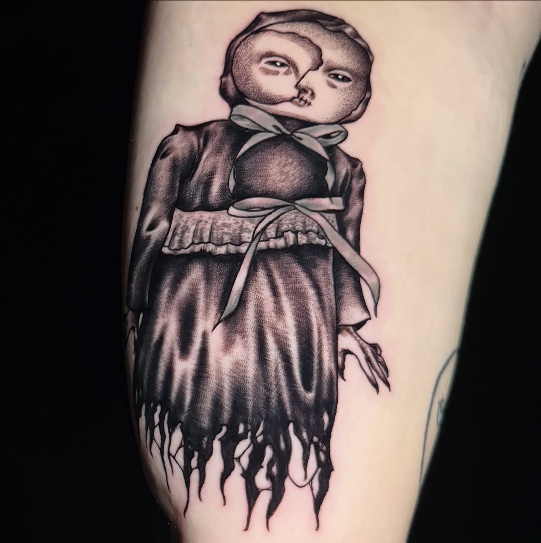 Tattoo by @amberbananafish — dark_realism, dotwork