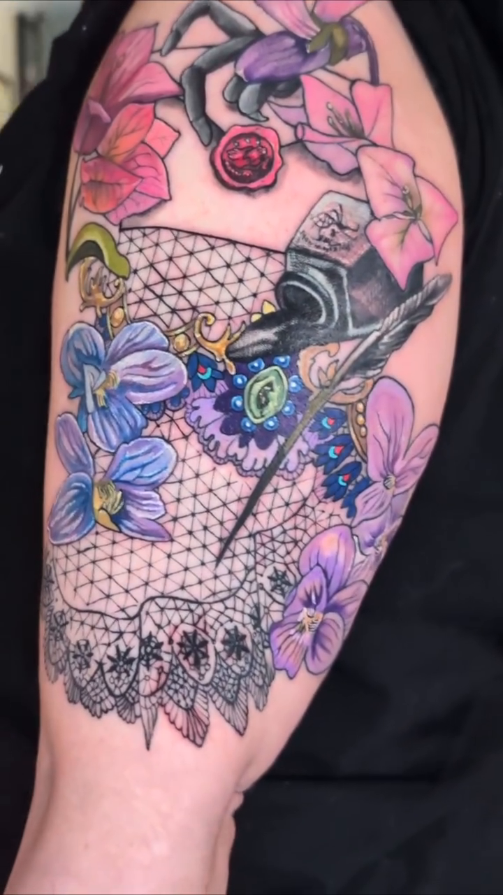 Tattoo by @torishi_ink — anime, fine_line