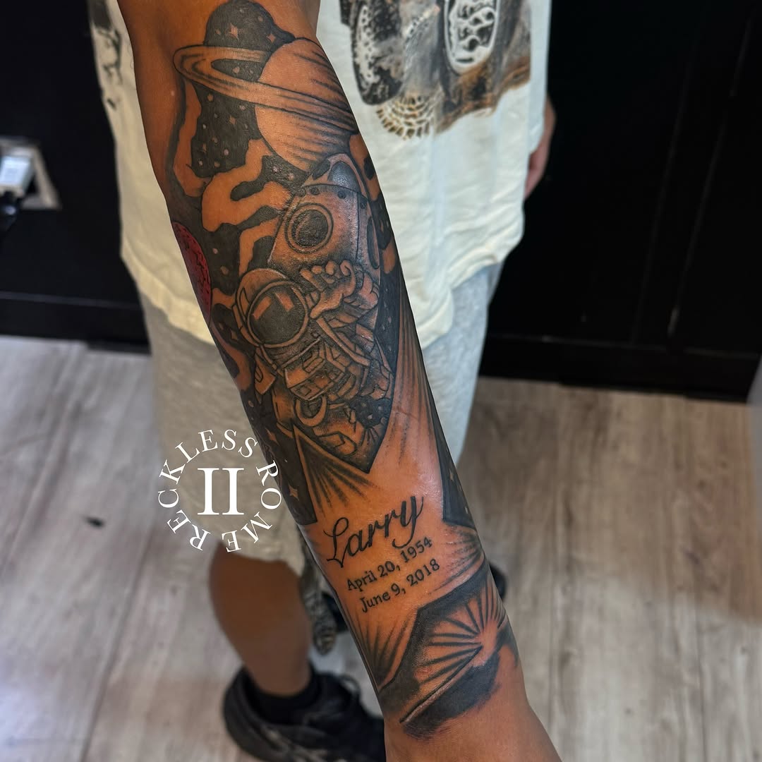 Tattoo by @2reckless__rome — black_and_grey