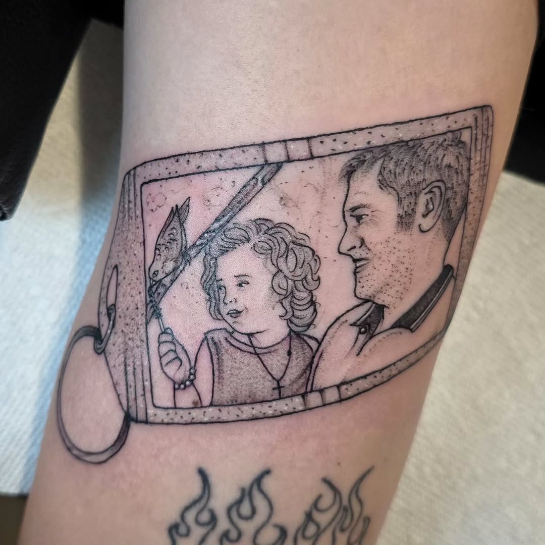 Tattoo by @emerald_ivy_tattoo — realism, black_and_grey