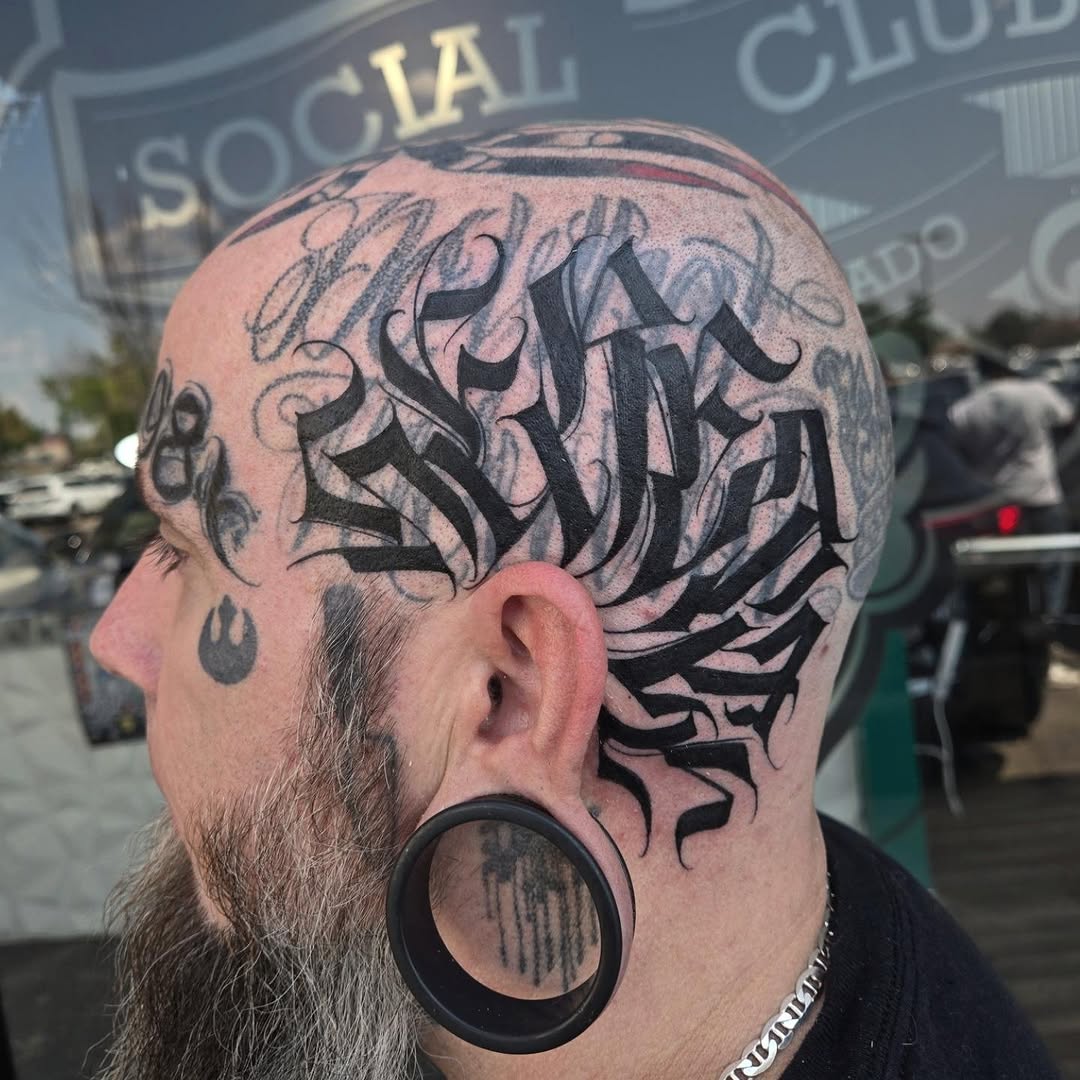 Tattoo by @diaztattoos — lettering_script, blackwork