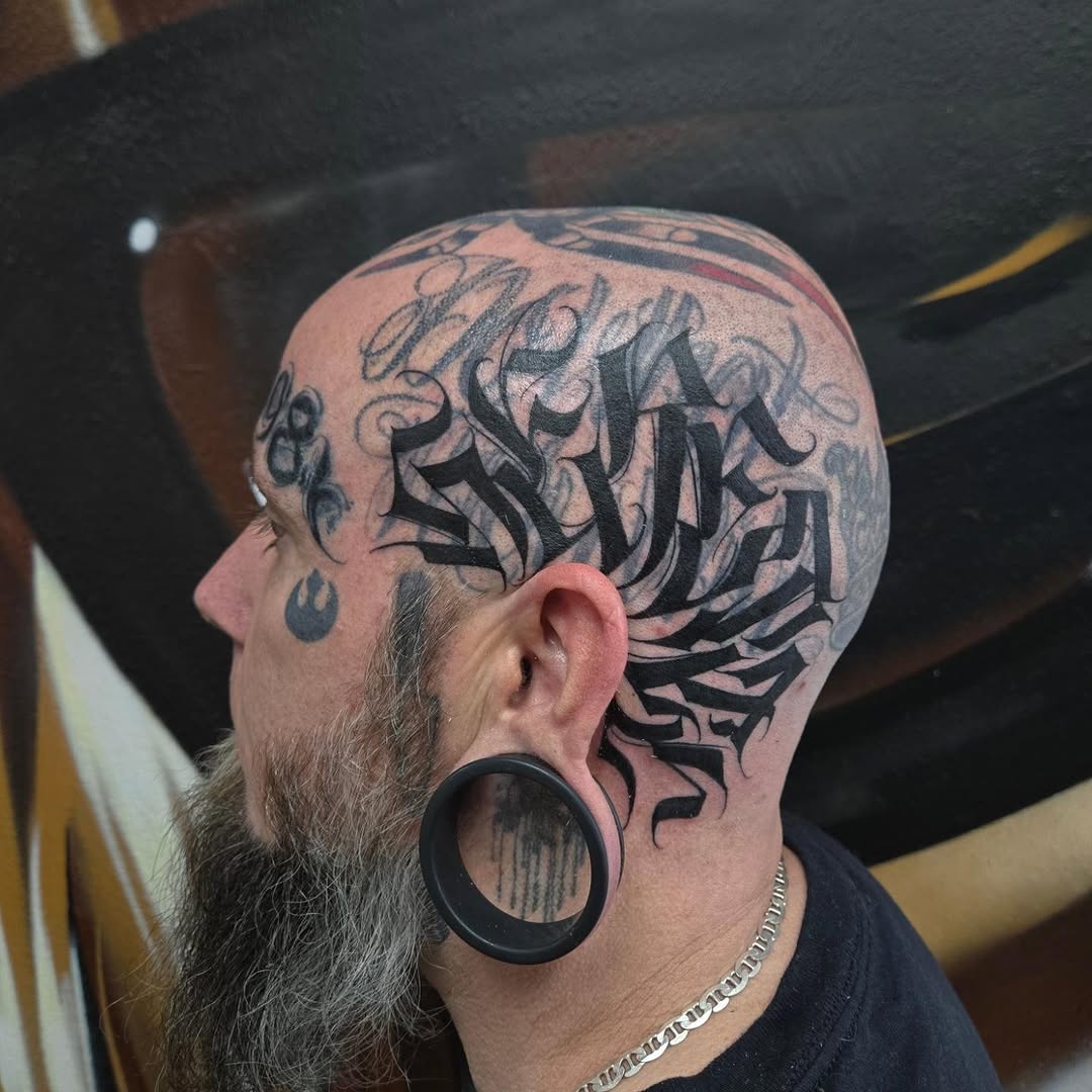 Tattoo by @diaztattoos — lettering_script, blackwork