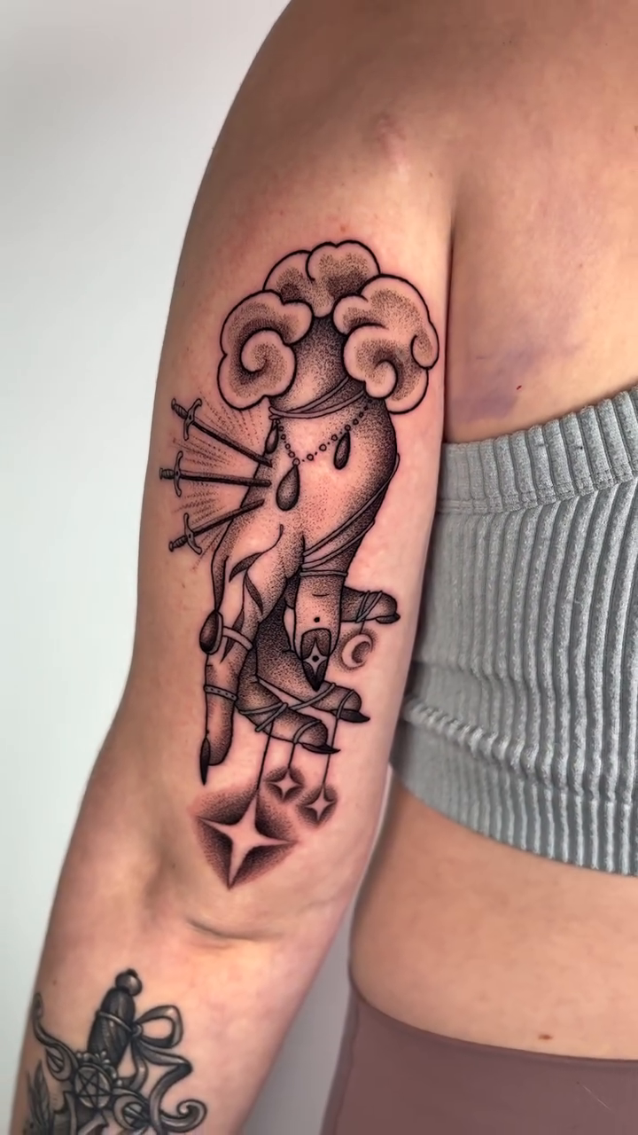 Tattoo by @laneybtattoos — fine_line, black_and_grey