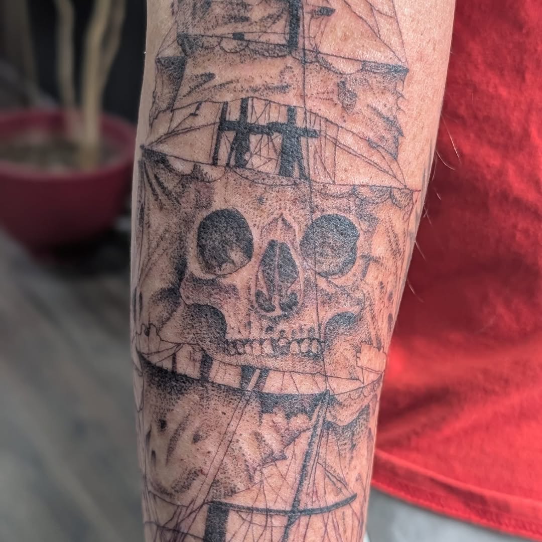 Tattoo by @sarahbean.ink — black_and_grey, dotwork
