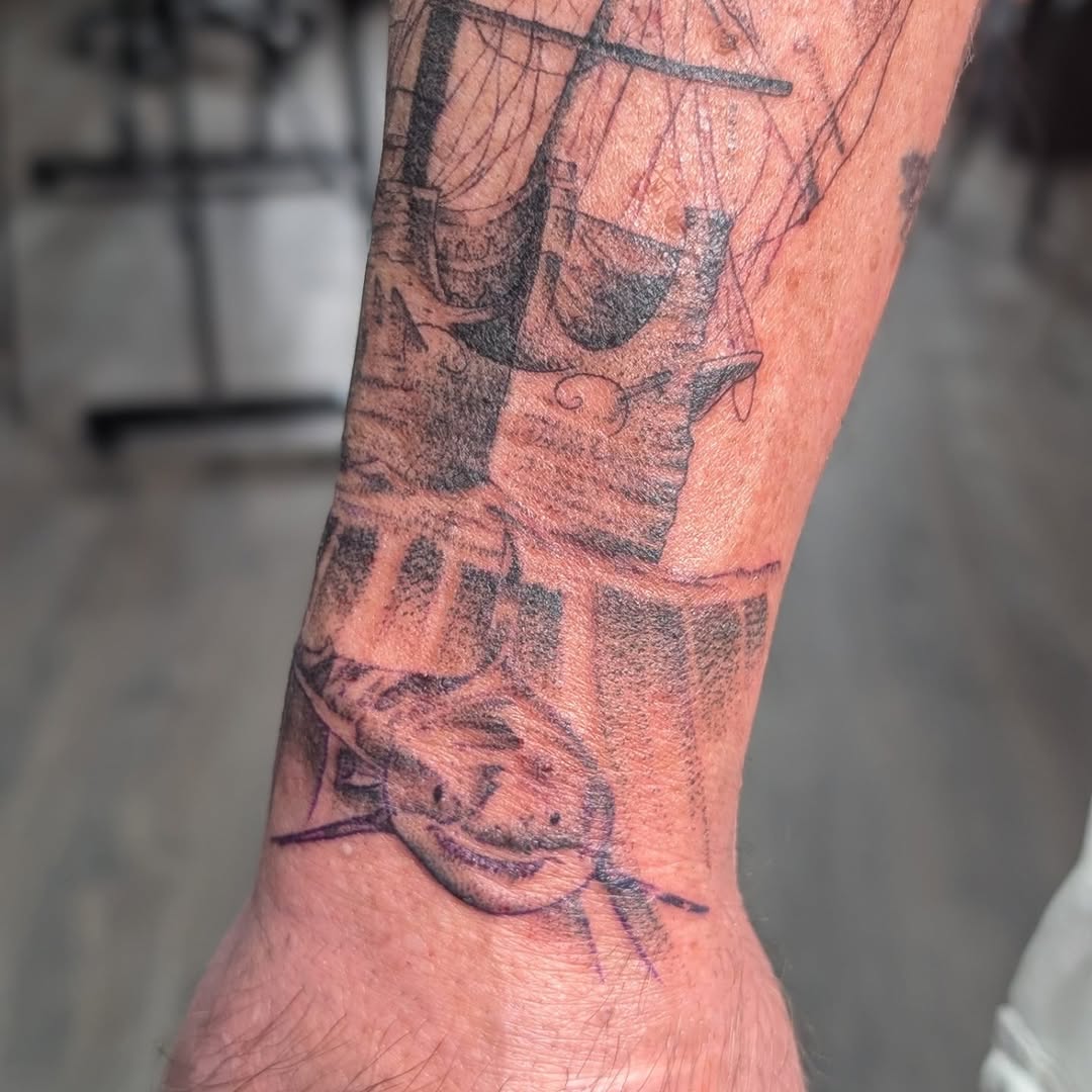 Tattoo by @sarahbean.ink — black_and_grey, realism