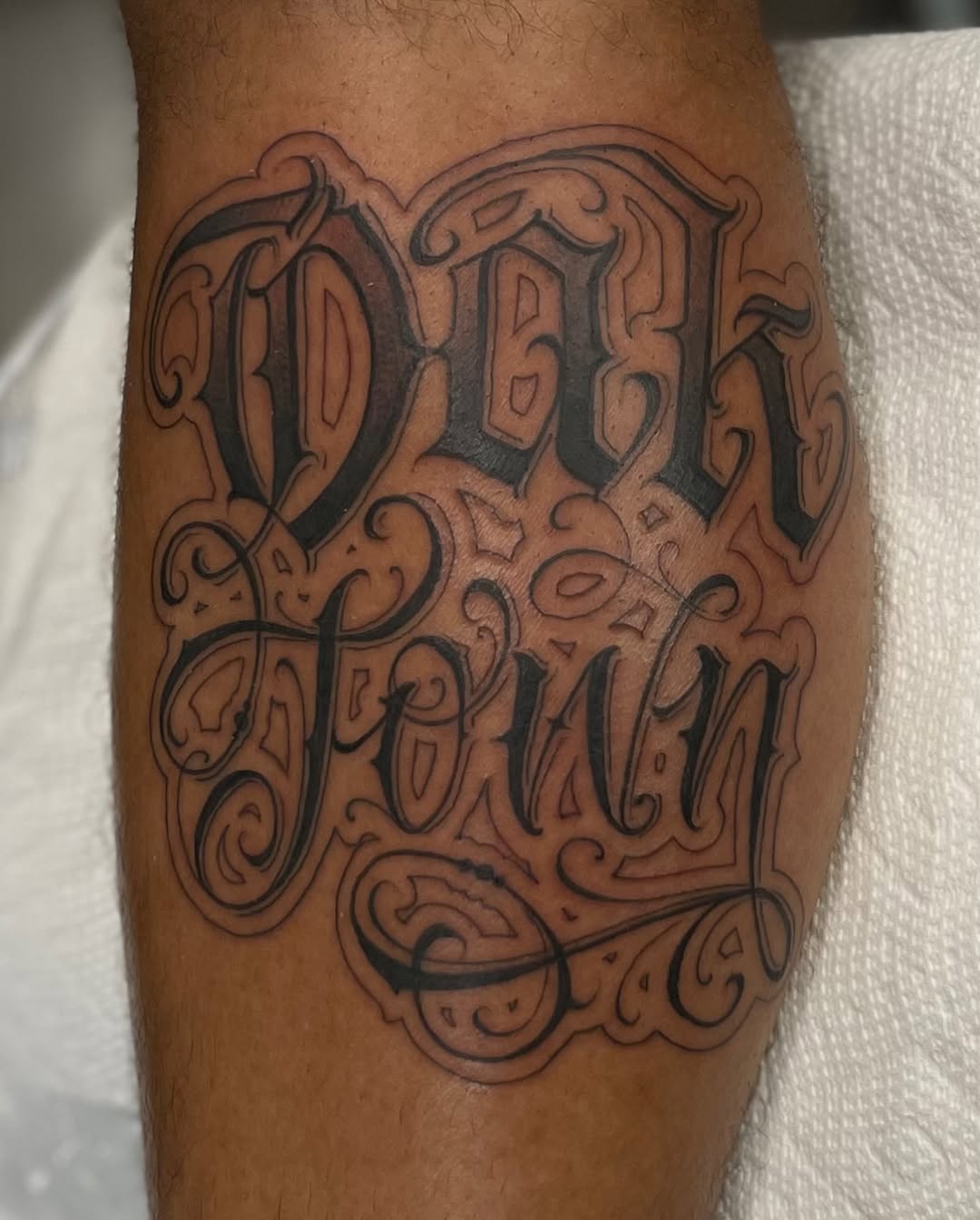 Tattoo by @nickysix86 — lettering_script, chicano
