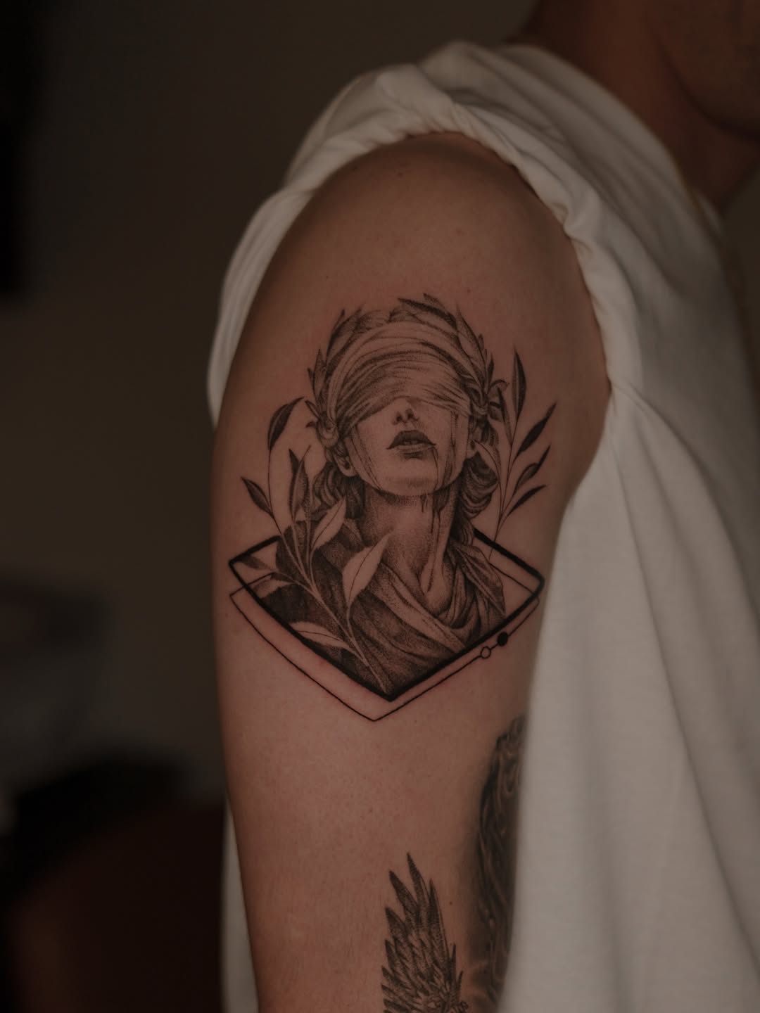 Tattoo by @wispytats — black_and_grey, illustrative