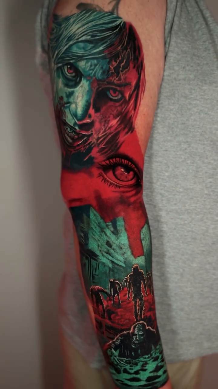 Tattoo by @varotattoos — dark_realism, trash_polka
