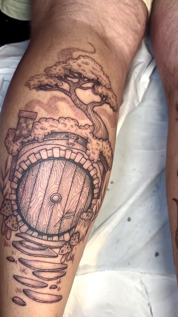 Tattoo by @charlotteannetattoos — illustrative, black_and_grey