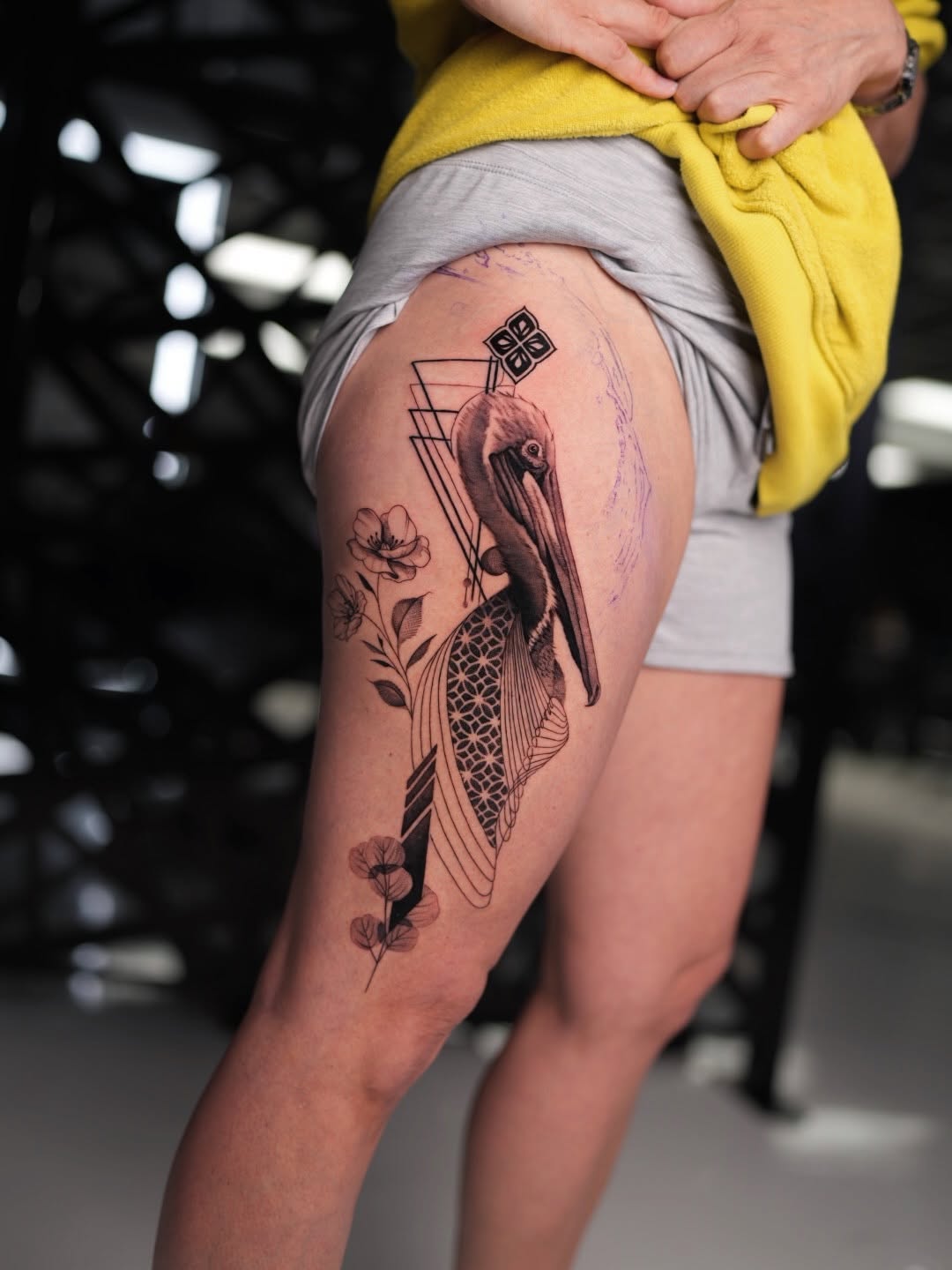 Tattoo by @d.vancasso.ink — illustrative, geometric