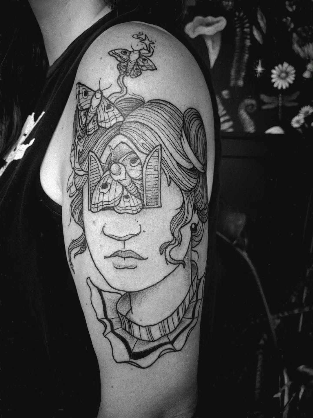 Tattoo by @ashleythomastattoos — illustrative, blackwork