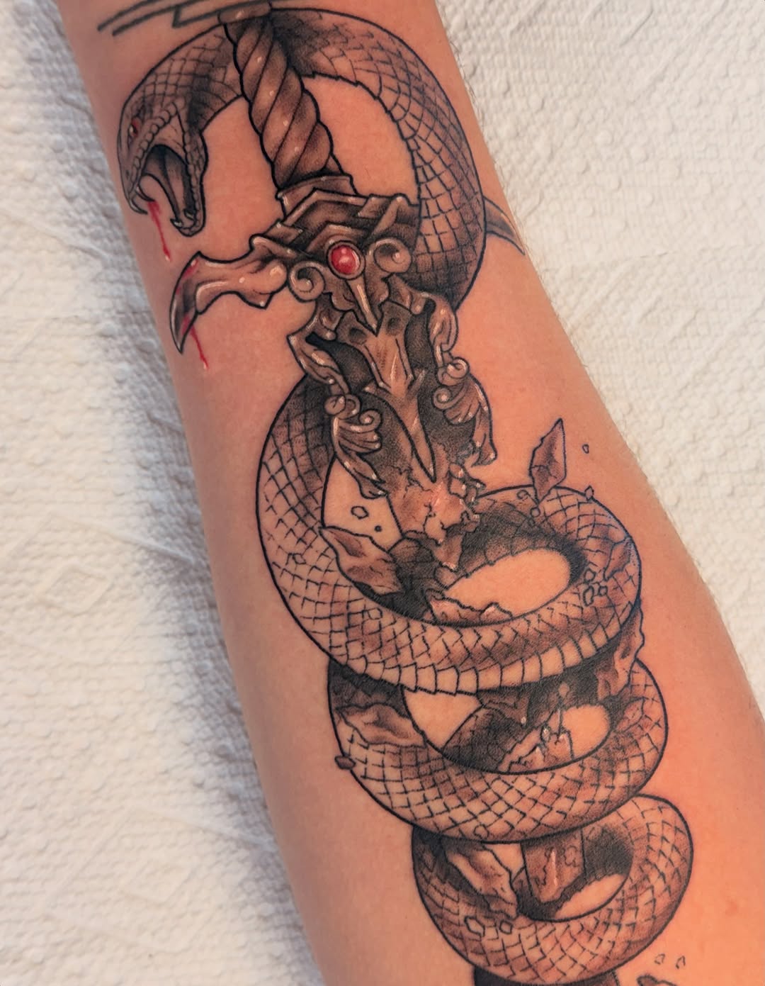 Tattoo by @vibe.ink90 โ dark_realism, black_and_grey