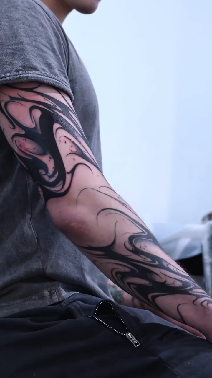 Tattoo by @moosongblack — blackwork, geometric