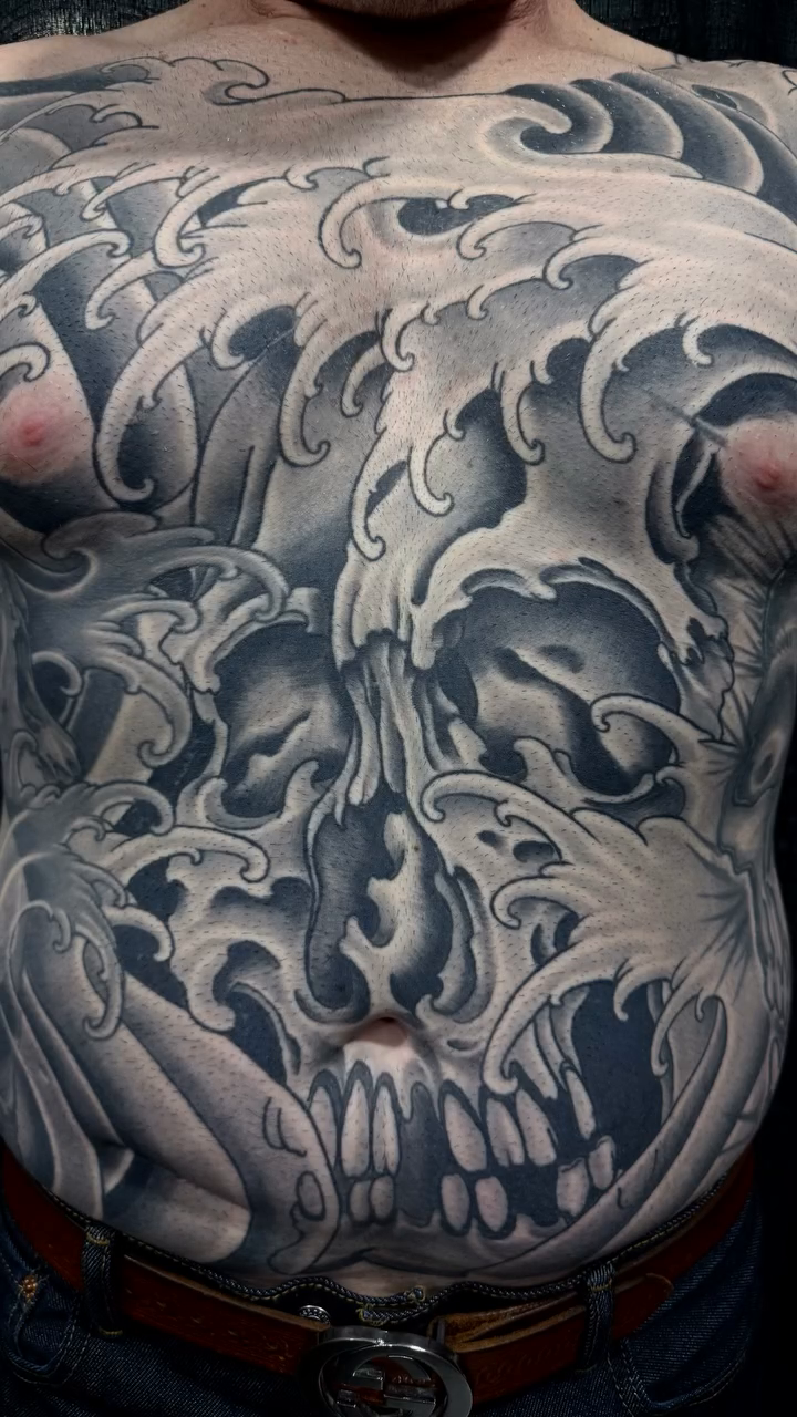 Tattoo by @mikegodfrey โ japanese_irezumi, black_and_grey