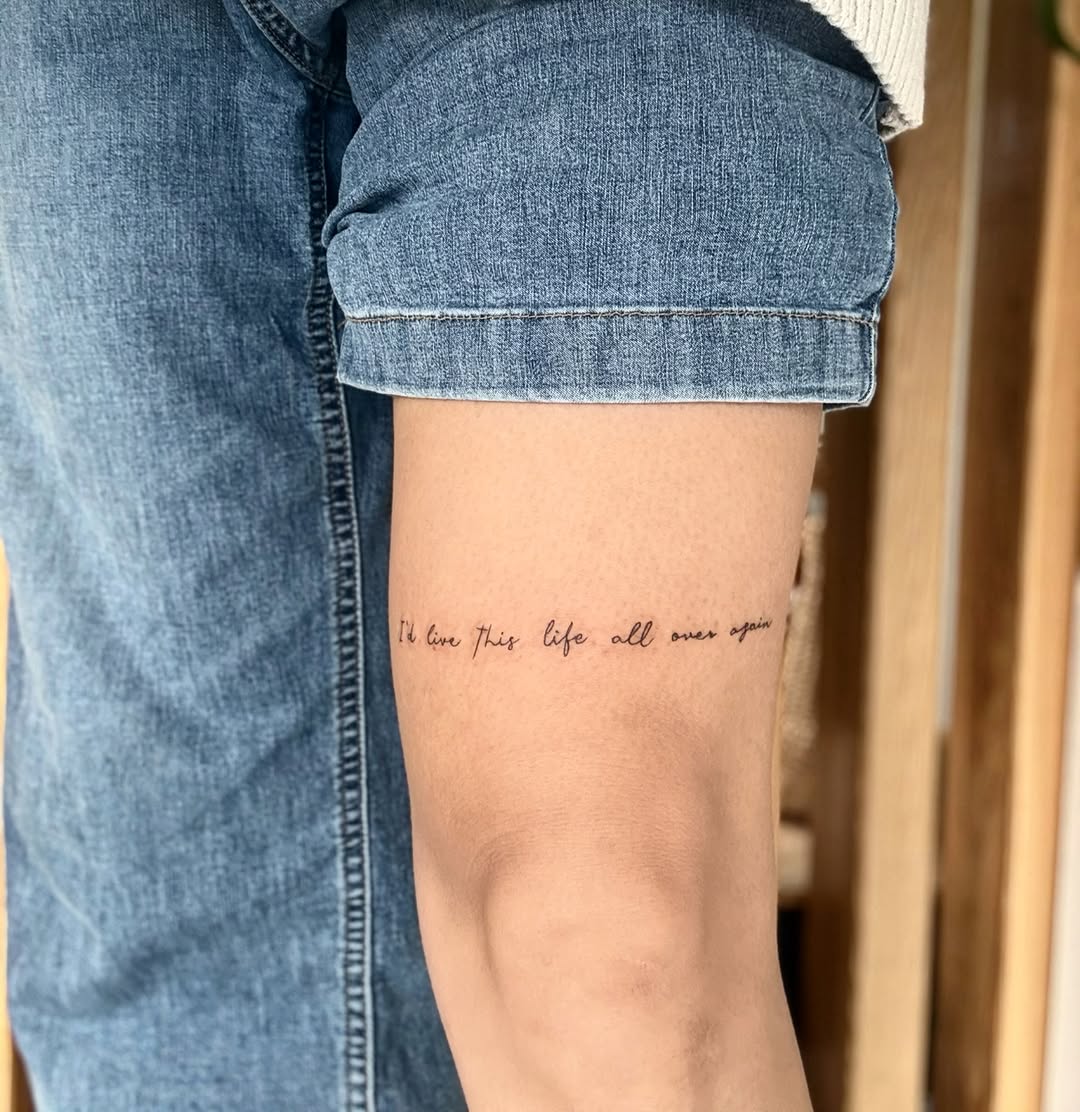 Tattoo by @clairejames_tattoo โ lettering_script, fine_line