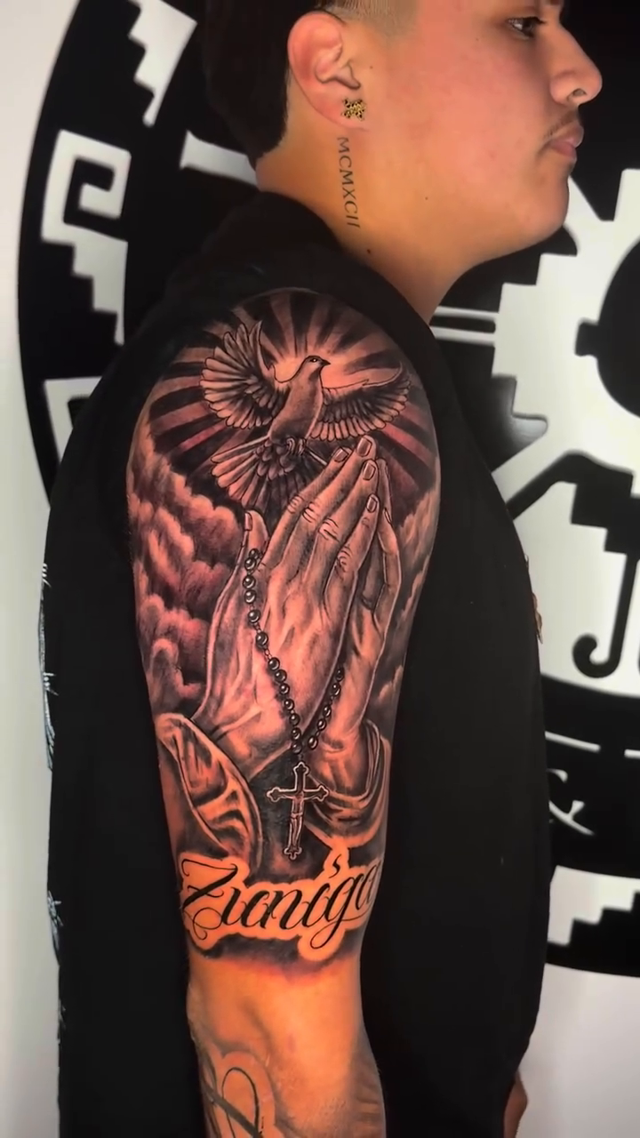 Tattoo by @dreamchaserink — black_and_grey, realism