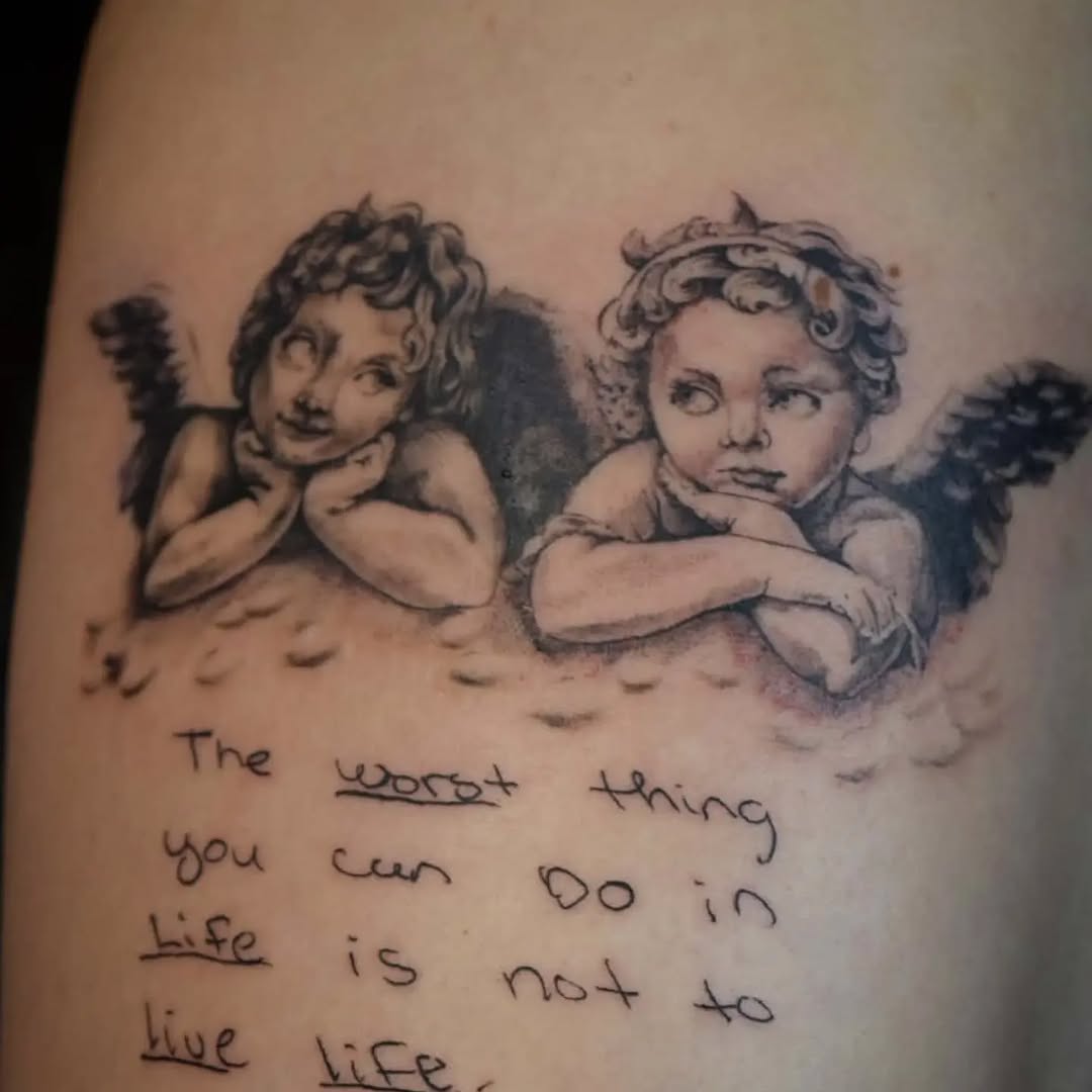 Tattoo by @jo.xylo.tattoos — realism, lettering_script