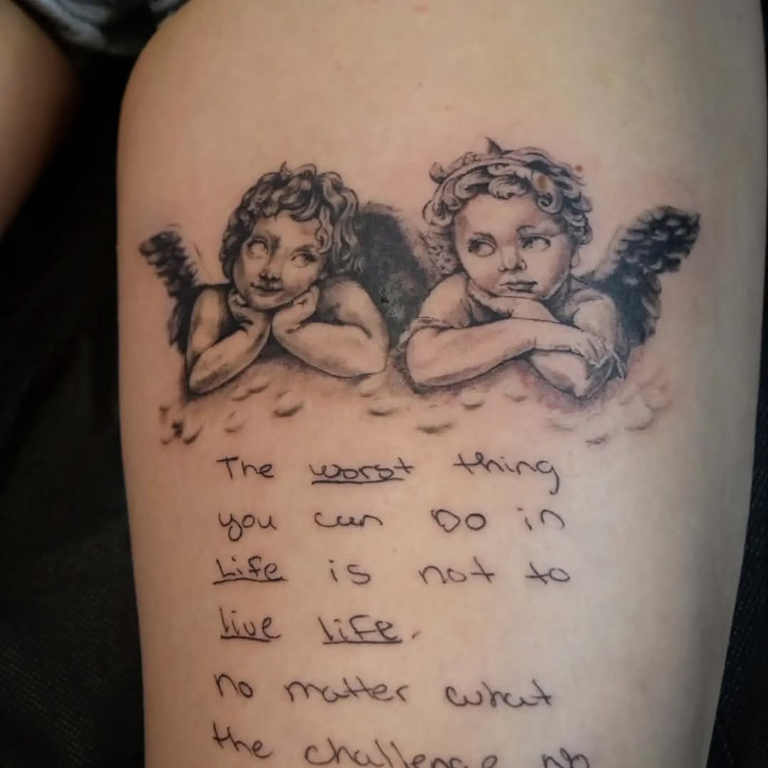 Tattoo by @jo.xylo.tattoos — realism, lettering_script