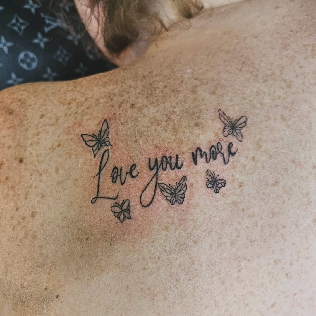 Tattoo by @fireharmonyart — lettering_script, fine_line