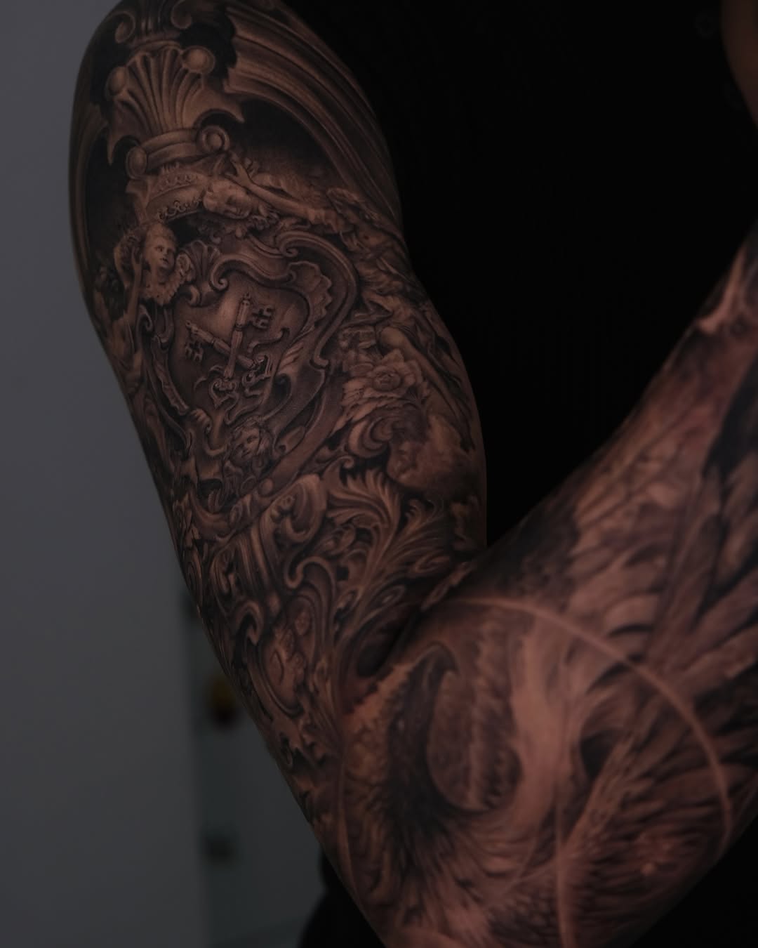Tattoo by @gisoo.tat β realism, black_and_grey